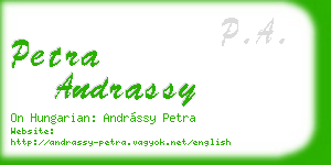 petra andrassy business card