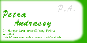 petra andrassy business card